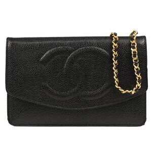 Chanel Black Calfskin Timeless Wallet on Chain WOC 175531